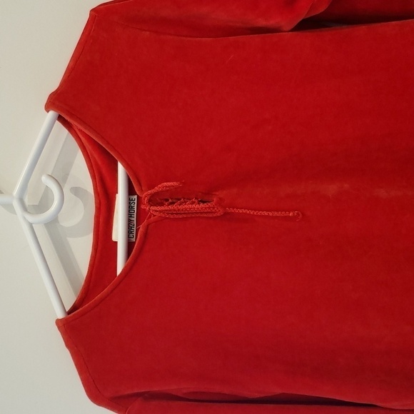Crazy Horse Top Womens Velvet Red Size Large Long Sleeve - Picture 3 of 13